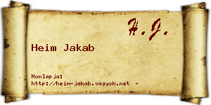 Heim Jakab névjegykártya